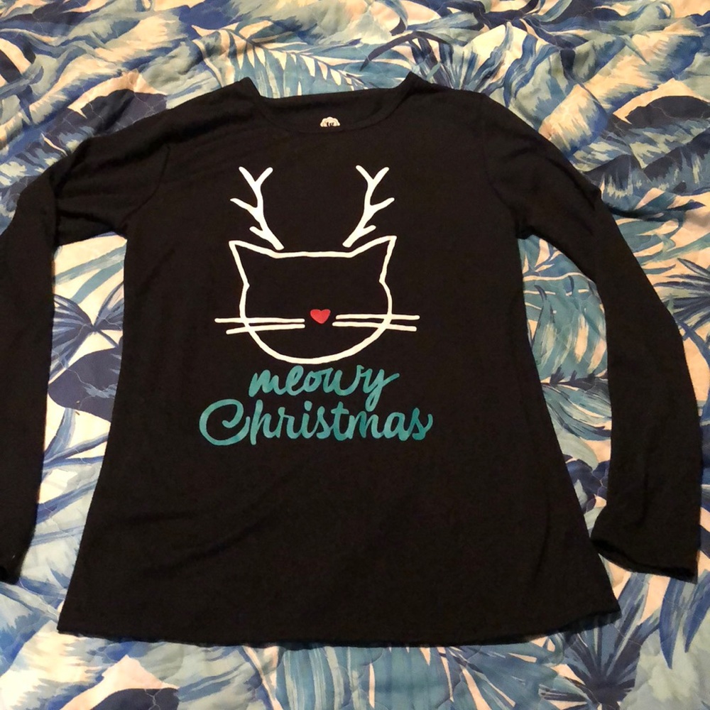 TOTALGIRL “MEOWYCHRISTMAS “ LONGSLEEVE GIRLS XL 16